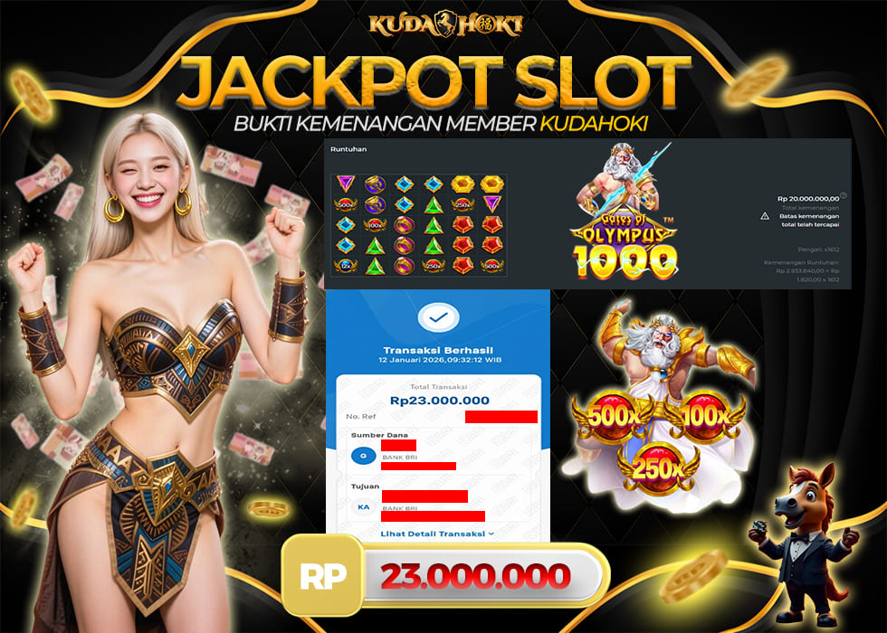 KUDAHOKI JACKPOT SLOT GATES OF OLYMPUS 1000 RP 23.000.000 ,- LUNAS