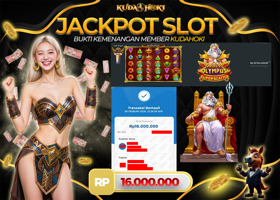 KUDAHOKI JACKPOT SLOT GATES OF OLYMPUS SUPER SCATTER RP 16.000.000 ,- LUNAS