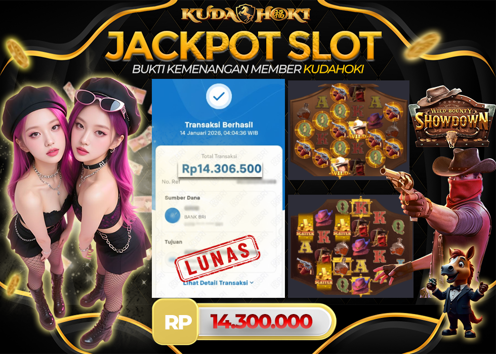 KUDAHOKI JACKPOT SLOT WILD BOUNTY SHOWDOWN RP 14.300.000 ,- LUNAS
