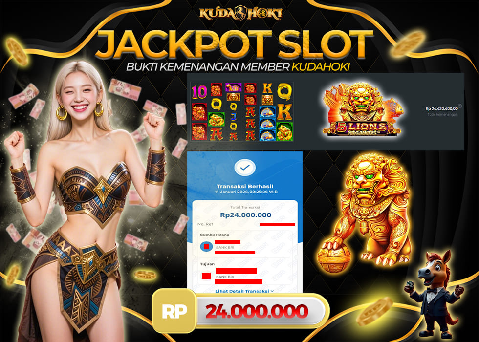 KUDAHOKI JACKPOT SLOT 5 LIONS MEGAWAYS RP 24.000.000 ,- LUNAS