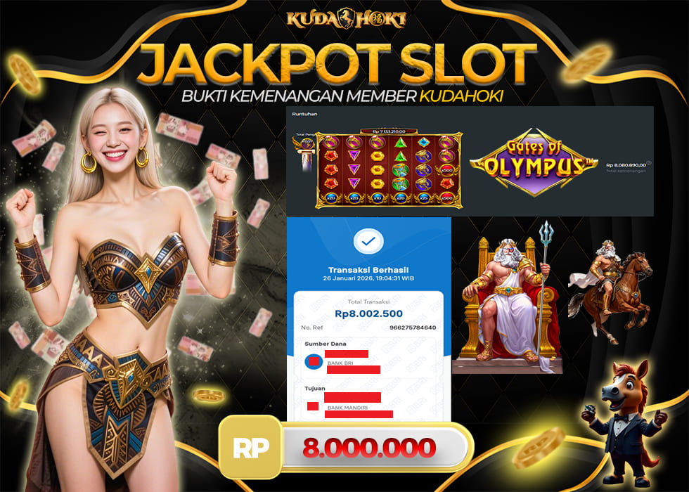 KUDAHOKI JACKPOT SLOT GATES OF OLYMPUS RP 8.000.000 ,- LUNAS