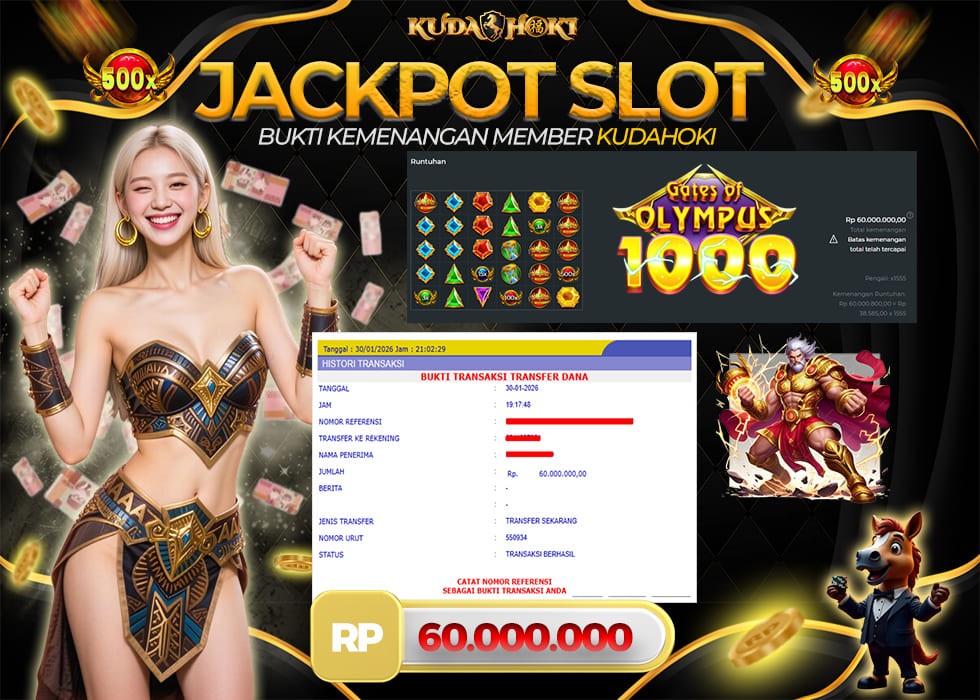 KUDAHOKI JACKPOT SLOT GATES OF OLYMPUS 1000 RP 60.000.000 ,- LUNAS