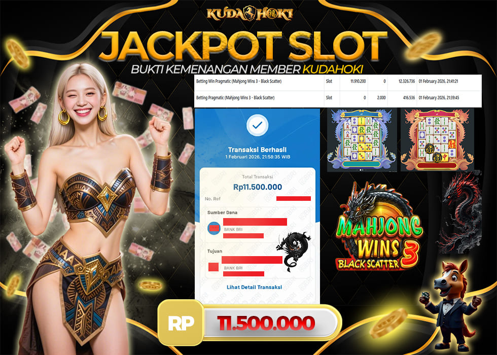 KUDAHOKI JACKPOT SLOT MAHJONG WINS 3 BLACK SCATTER RP 11.500.000 ,- LUNAS