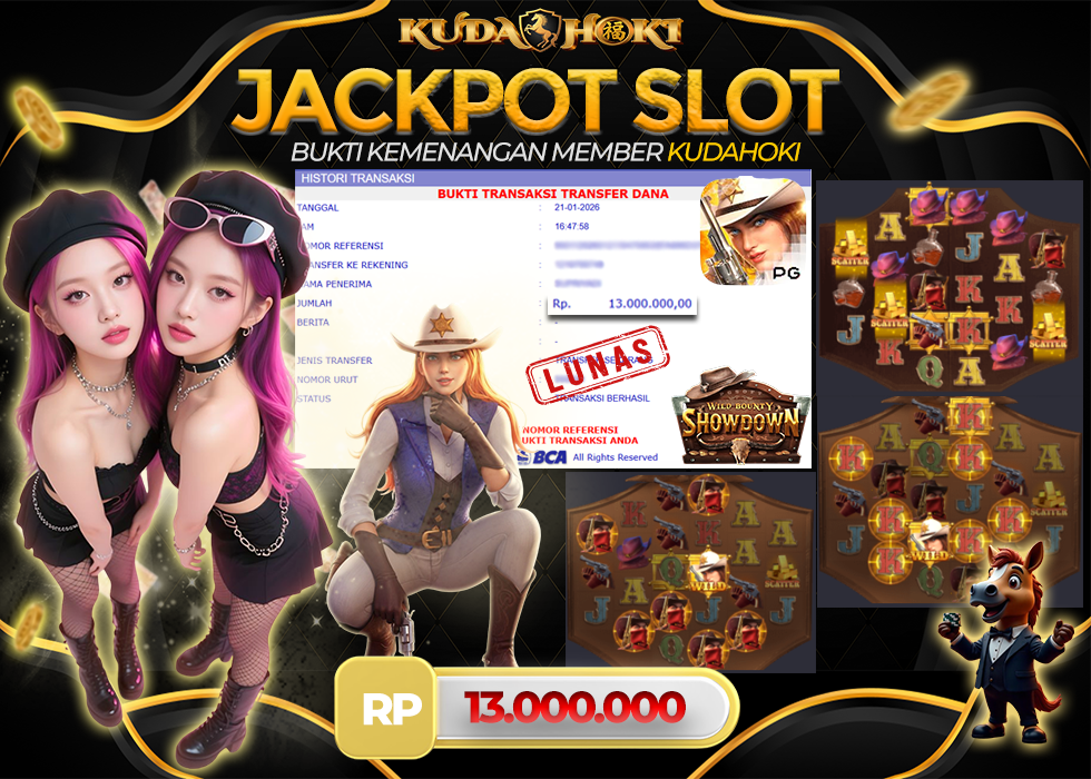KUDAHOKI JACKPOT SLOT WILD BOUNTY SHOWNDOWN RP 13.000.000 ,- LUNAS