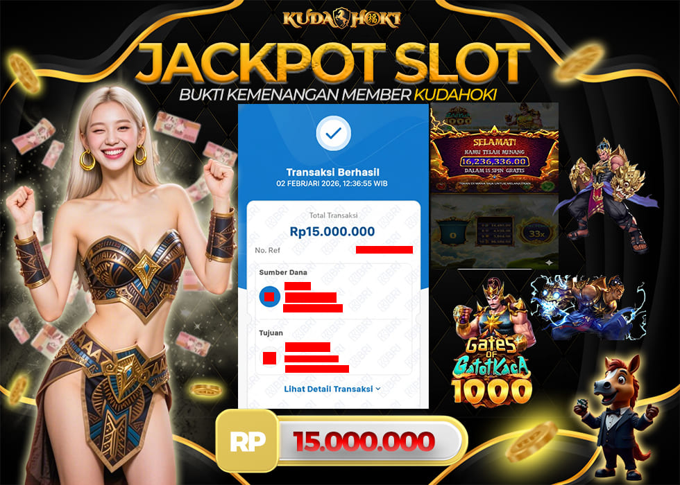 KUDAHOKI JACKPOT SLOT GATES OF GATOTKACA 1000 RP 15.000.000 ,- LUNAS