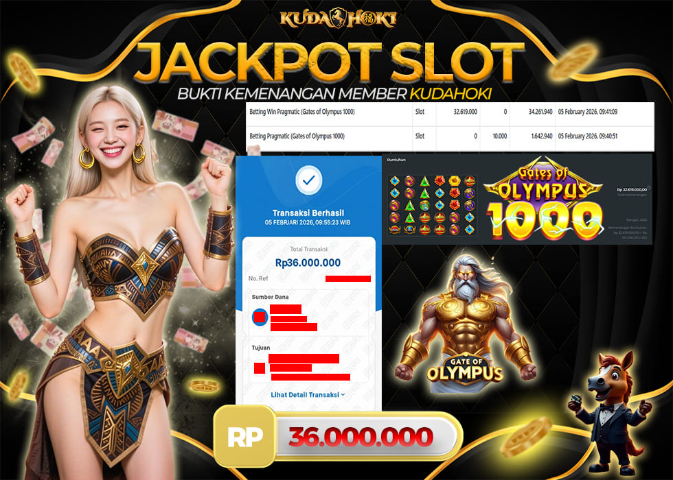 KUDAHOKI JACKPOT SLOT GATES OF OLYMPUS 1000 RP 36.000.000 ,- LUNAS